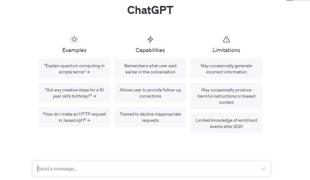 ChatGPT Homepage