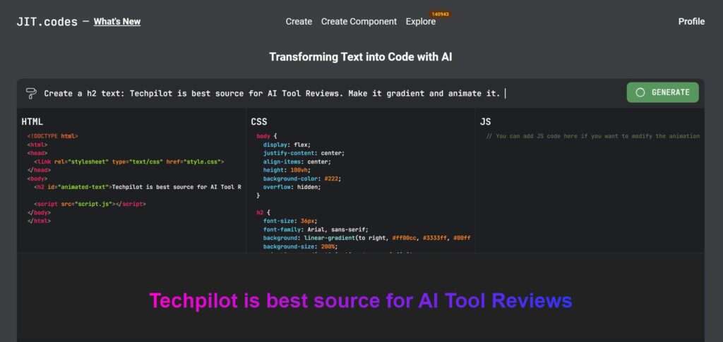 AI Tools for Web Developers & Coders: Jit.codes