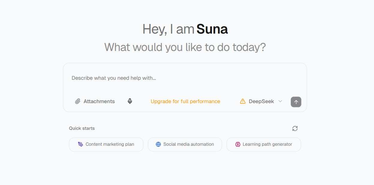 Suna AI Agent screenshot #1