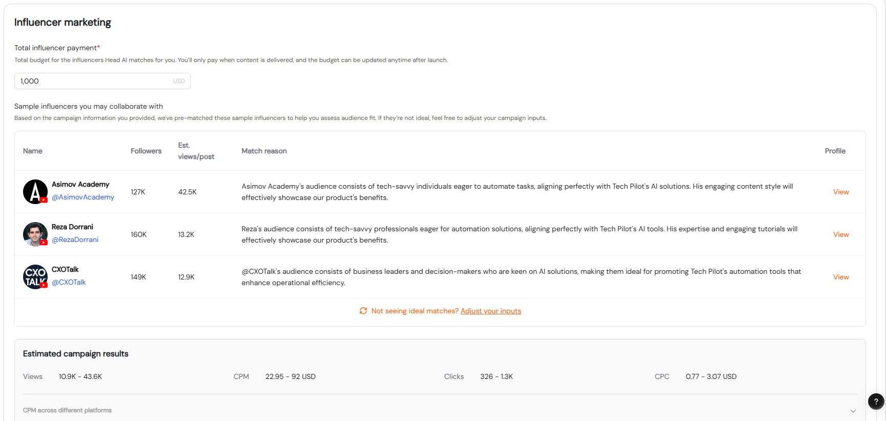 Head AI Marketing Agent screenshot #2
