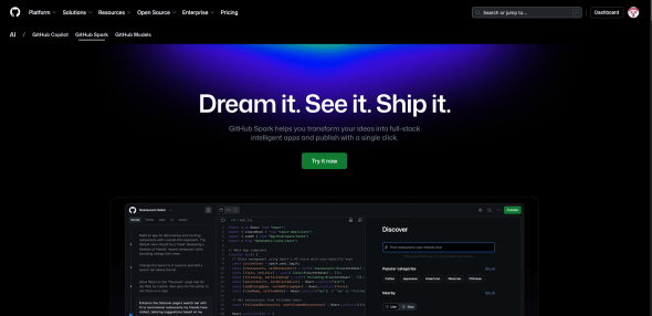Github Spark screenshot #1